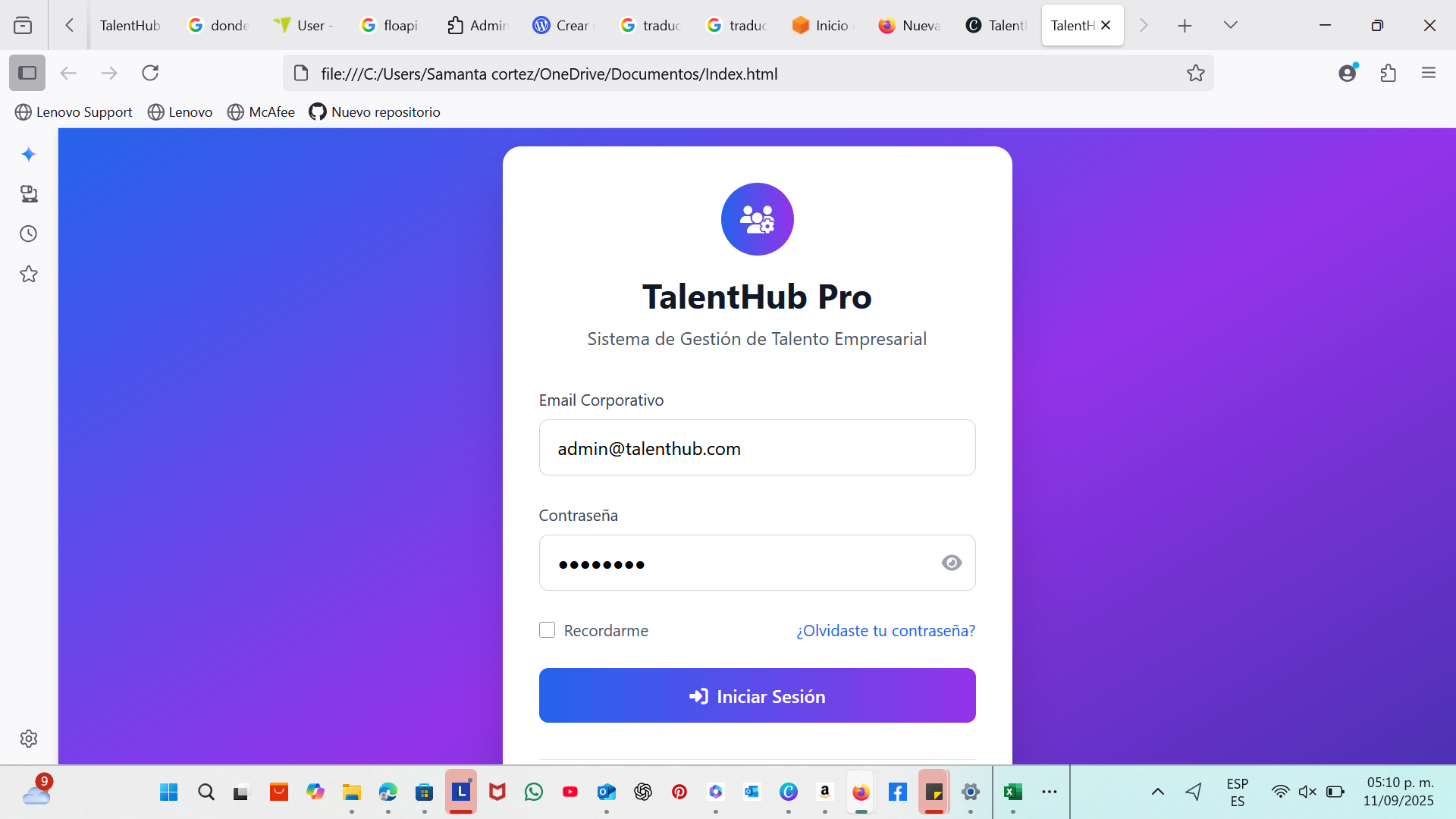  Sistema Completo de Gestin de RRHH - TalentHub Pro